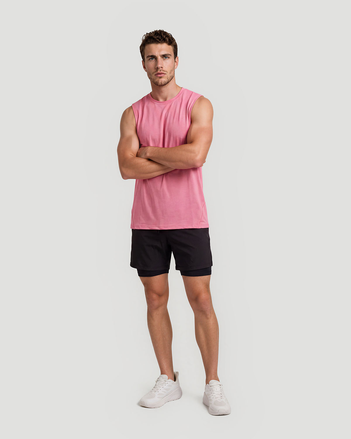 Men's Sleeveless T-Shirt - Cashmere Rose image number 3