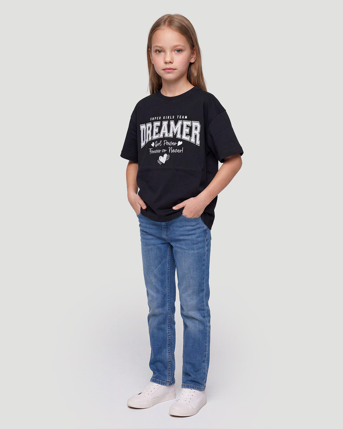 Girls Graphic T-Shirt - Dreamer - Jet Black image number 2