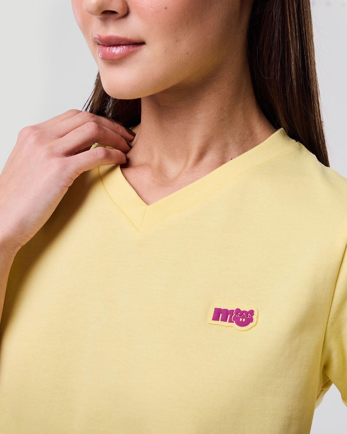 Women's V-Neck T-shirt - Pale Banana image number 5