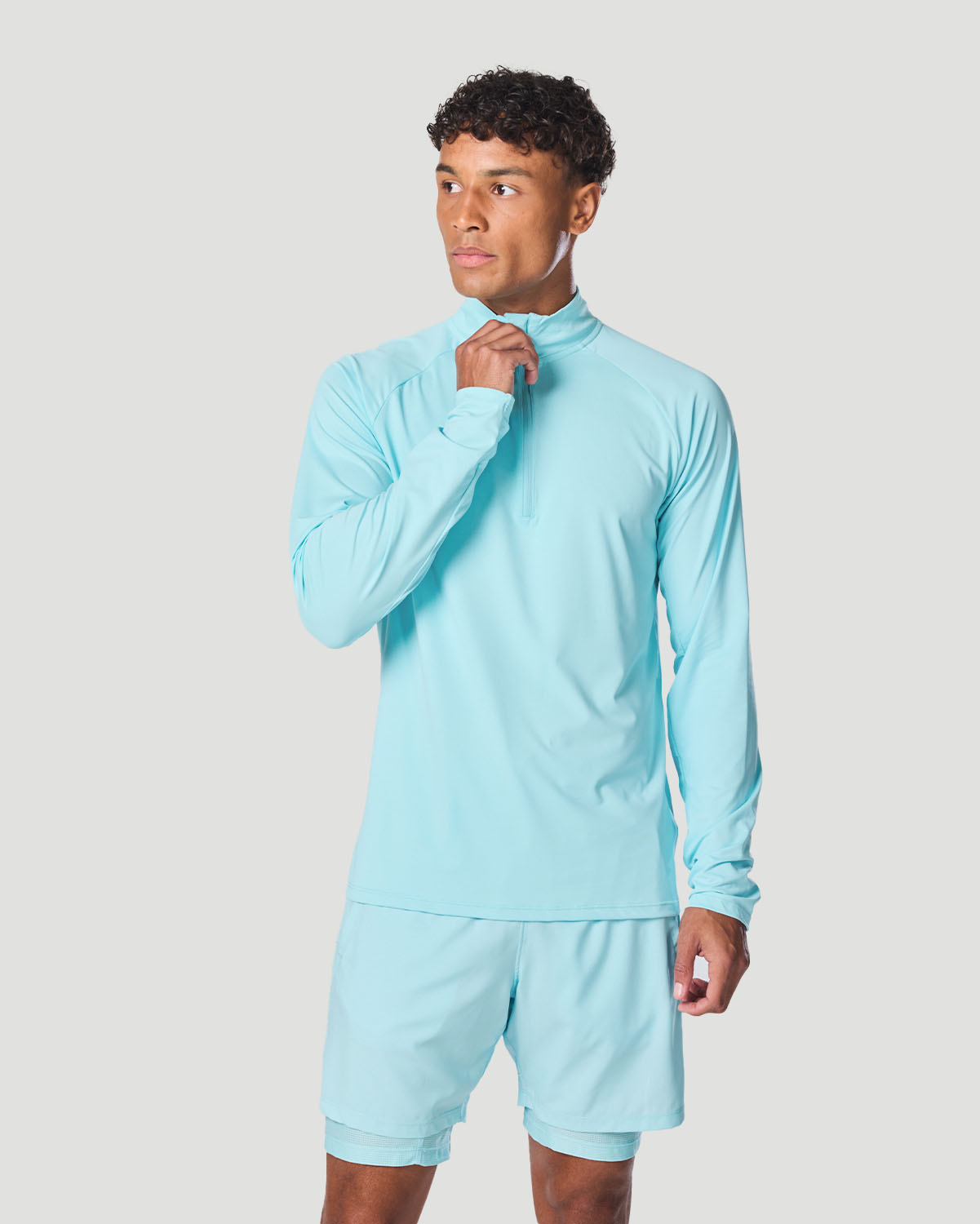 Men's Half-Zip Long Sleeve T-Shirt - Atomizer image number 4