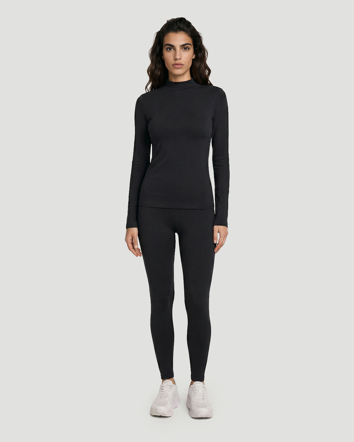Women's High Neck T-Shirt - Jet Black image number 3