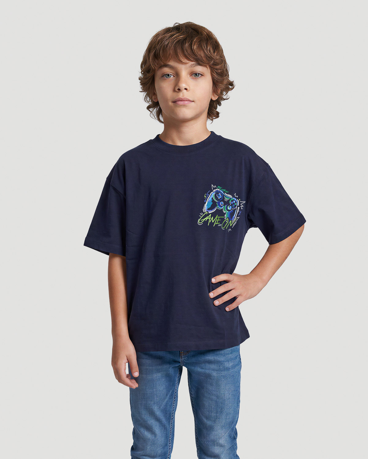 Boys Graphic T-Shirt - Game On - Navy image number 0