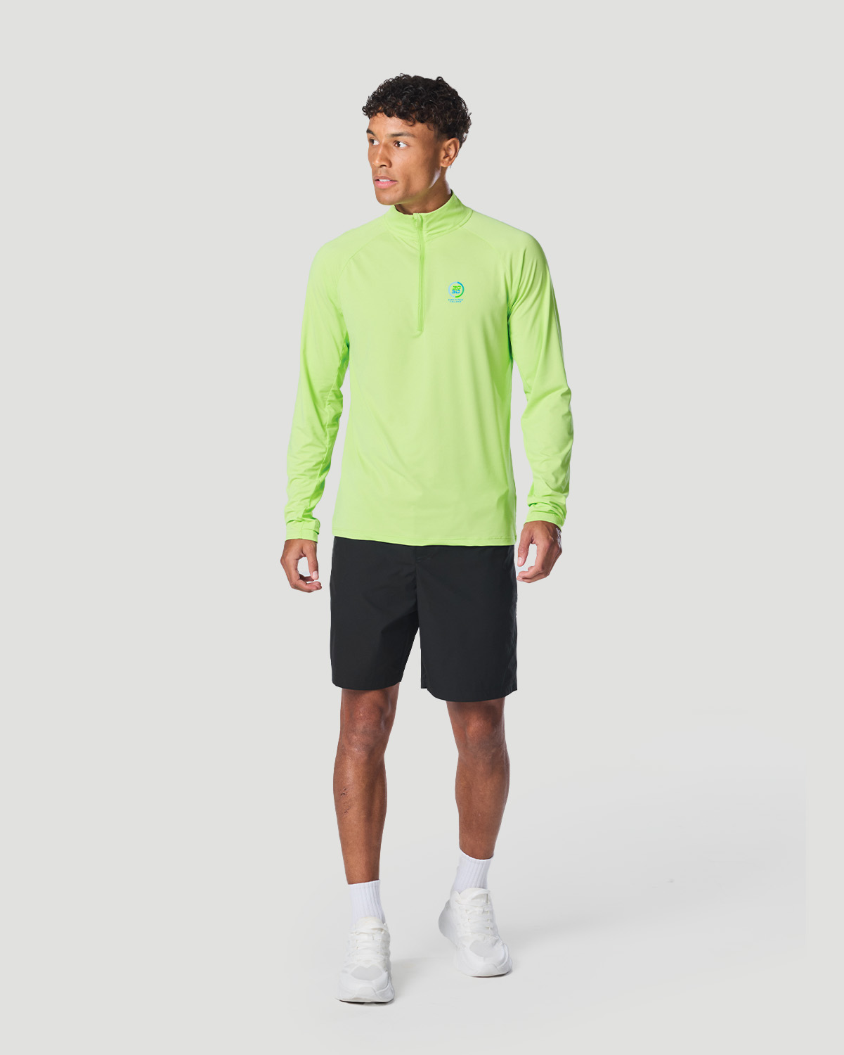 Men's Half-Zip Long Sleeve T-Shirt - Paradise Green image number 4