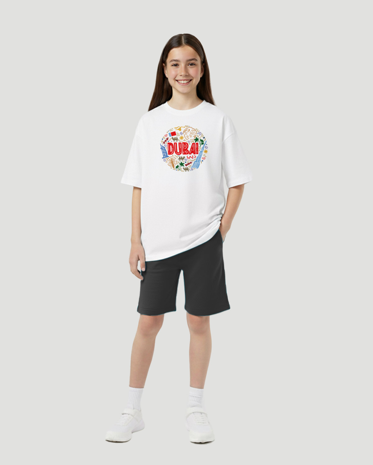 Girls Graphic T-Shirt-Cityscape - White image number 3