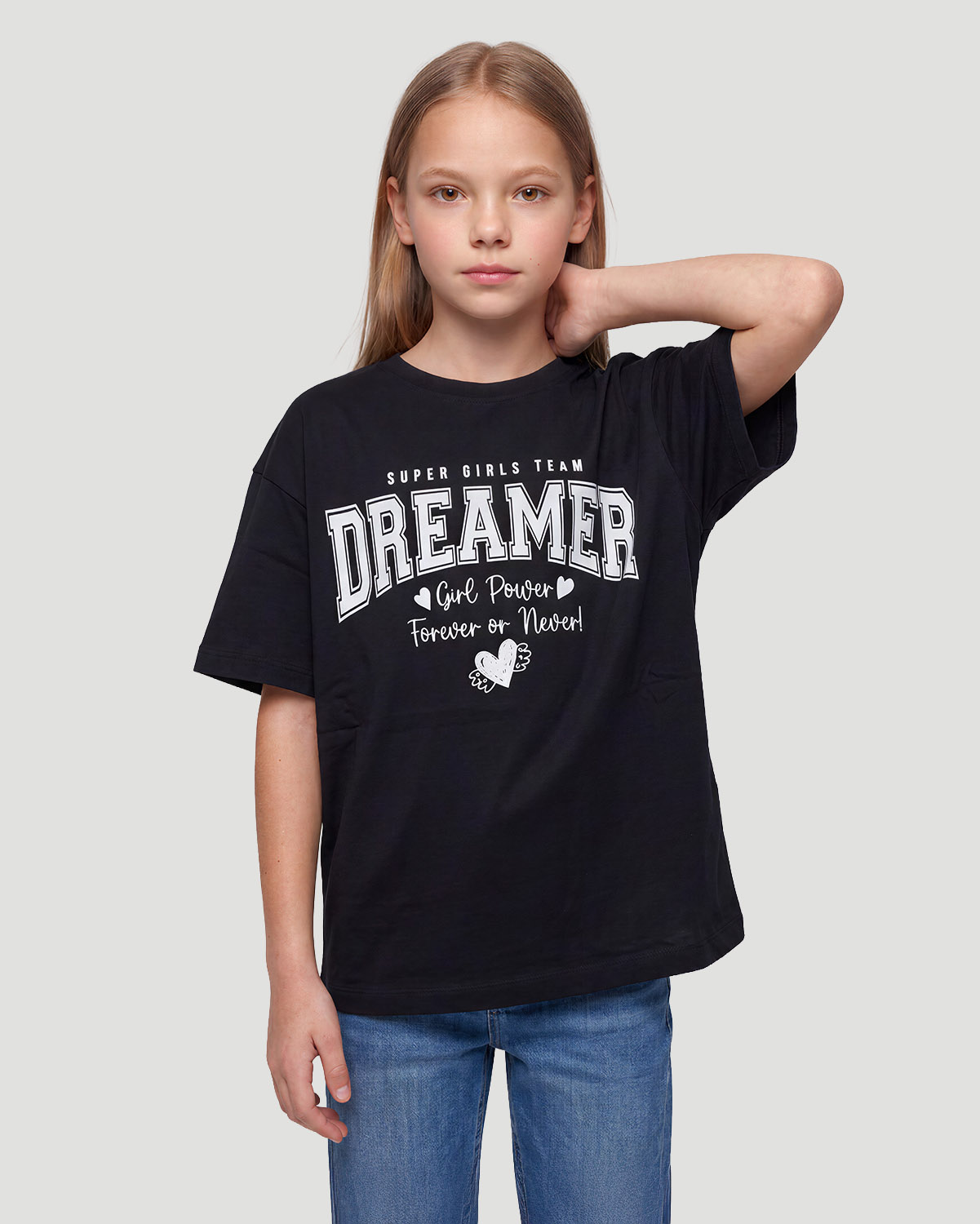 Girls Graphic T-Shirt - Dreamer - Jet Black image number 1
