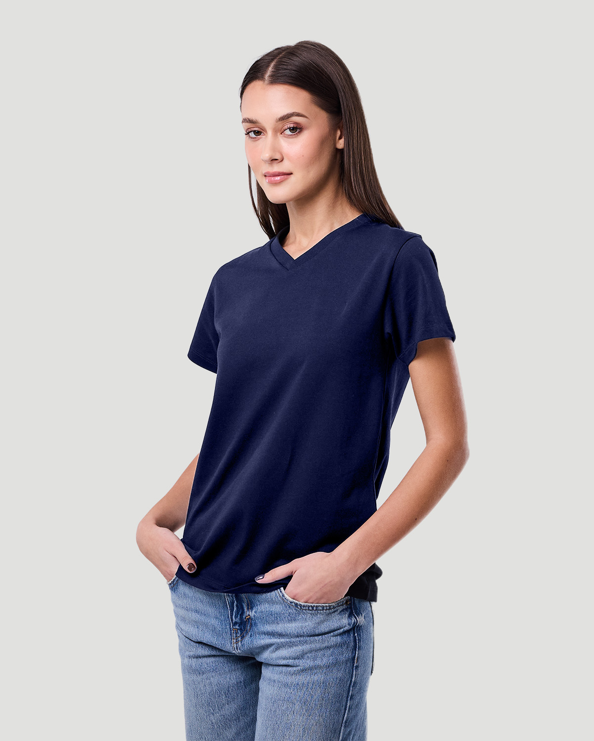 Women's Core V-neck T-shirt - Medieval Blue image number 2