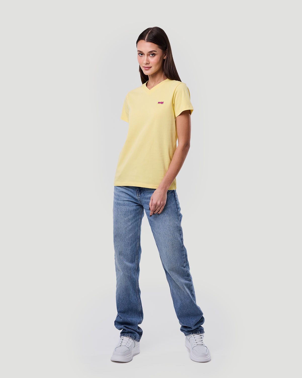 Women's V-Neck T-shirt - Pale Banana image number 1