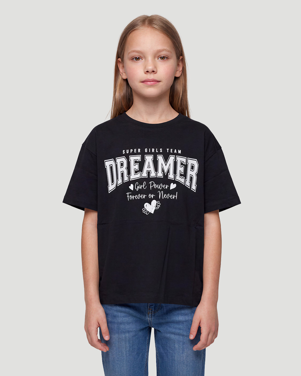 Girls Graphic T-Shirt - Dreamer - Jet Black image number 0