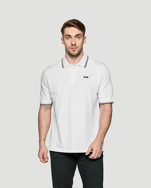 Men's Tipping Polo - White