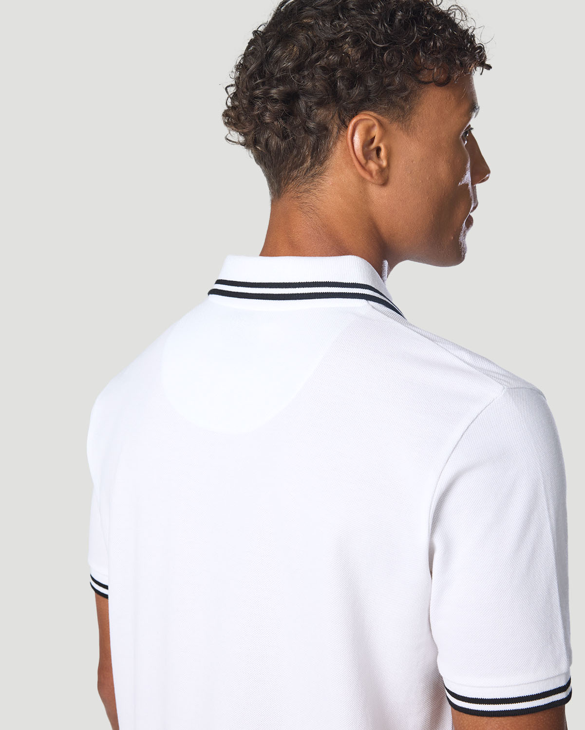 Men's Basic Tipping Polo - White image number 2