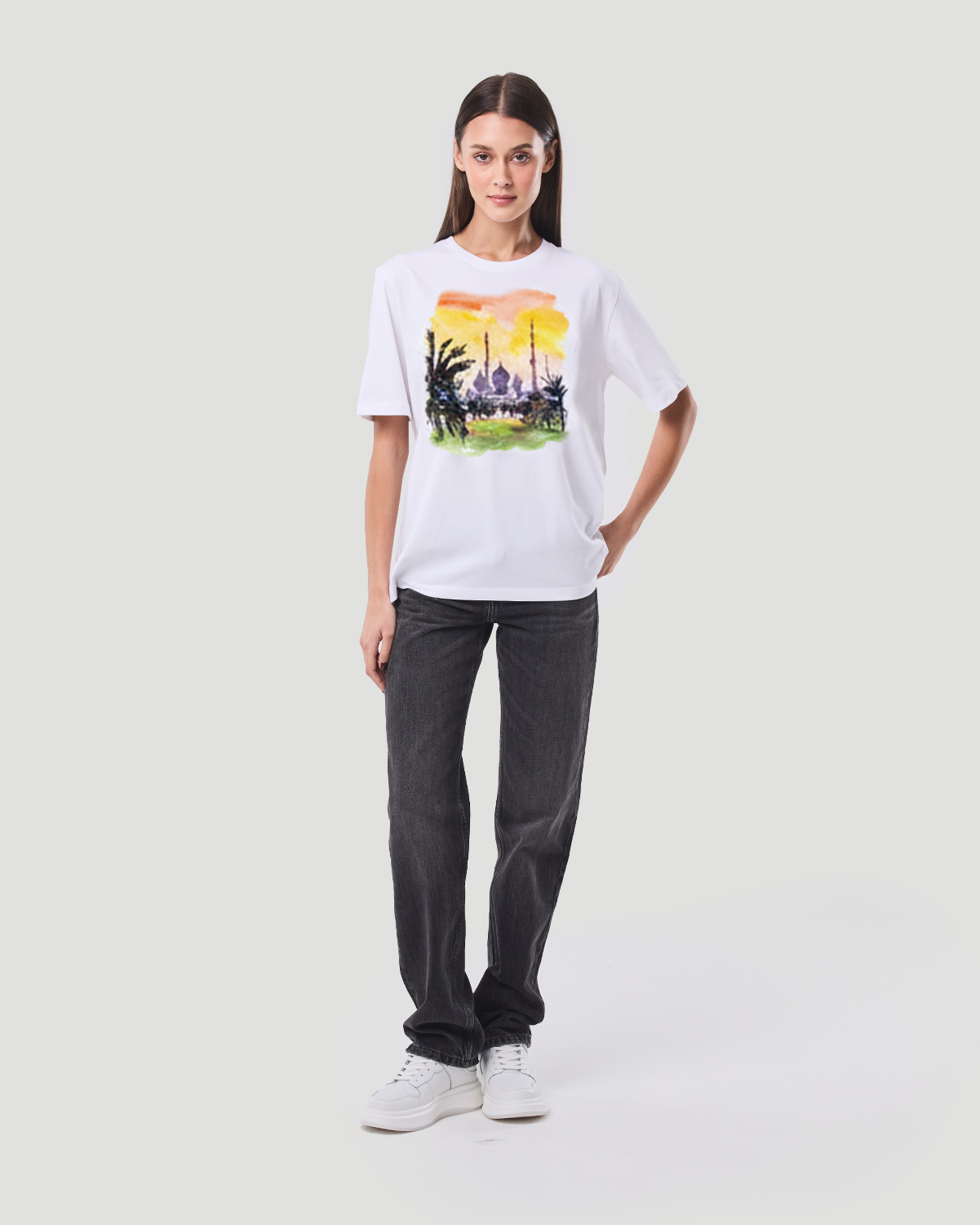 Women's Graphic T-Shirt-Artistic - White image number 4