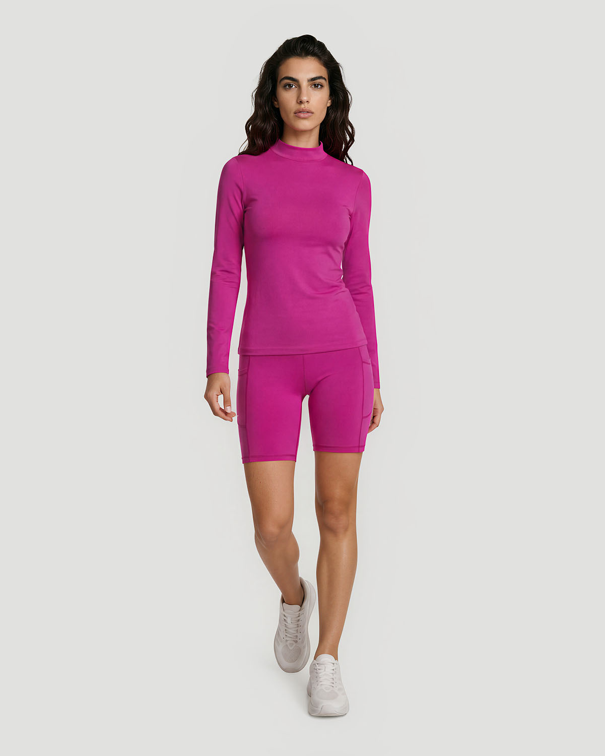Women's High Neck T-Shirt - Rose Violet image number 3