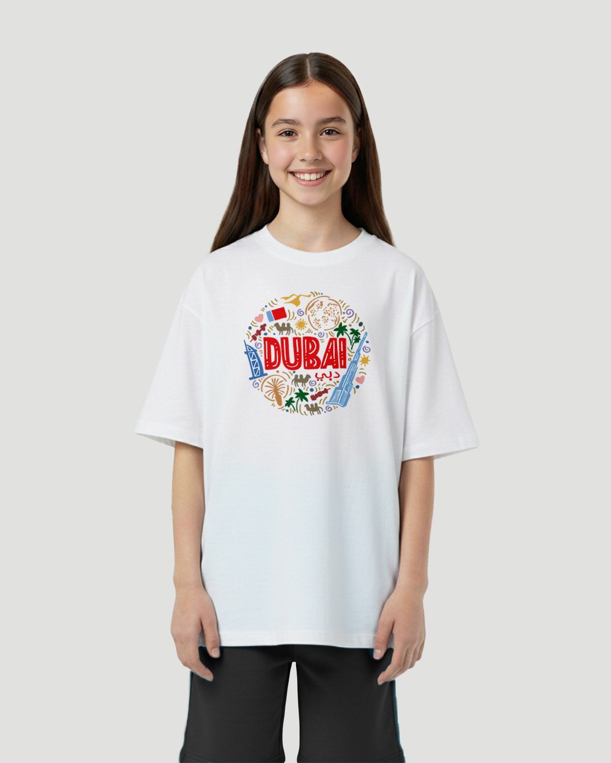 Girls Graphic T-Shirt-Cityscape - White image number 0