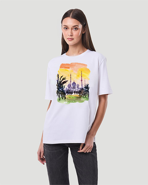 Women's Graphic T-Shirt-Artistic - White