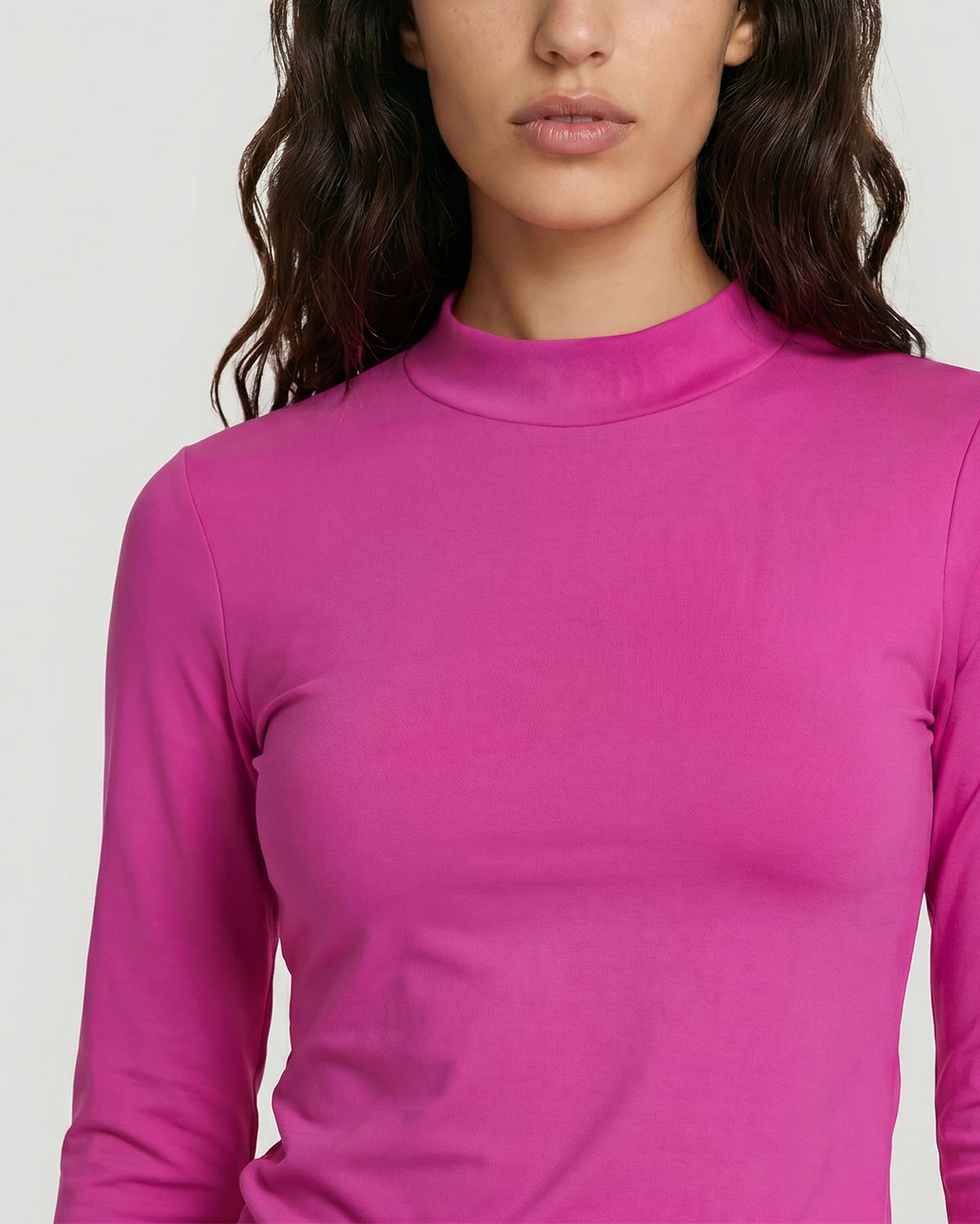 Women's High Neck T-Shirt - Rose Violet image number 4