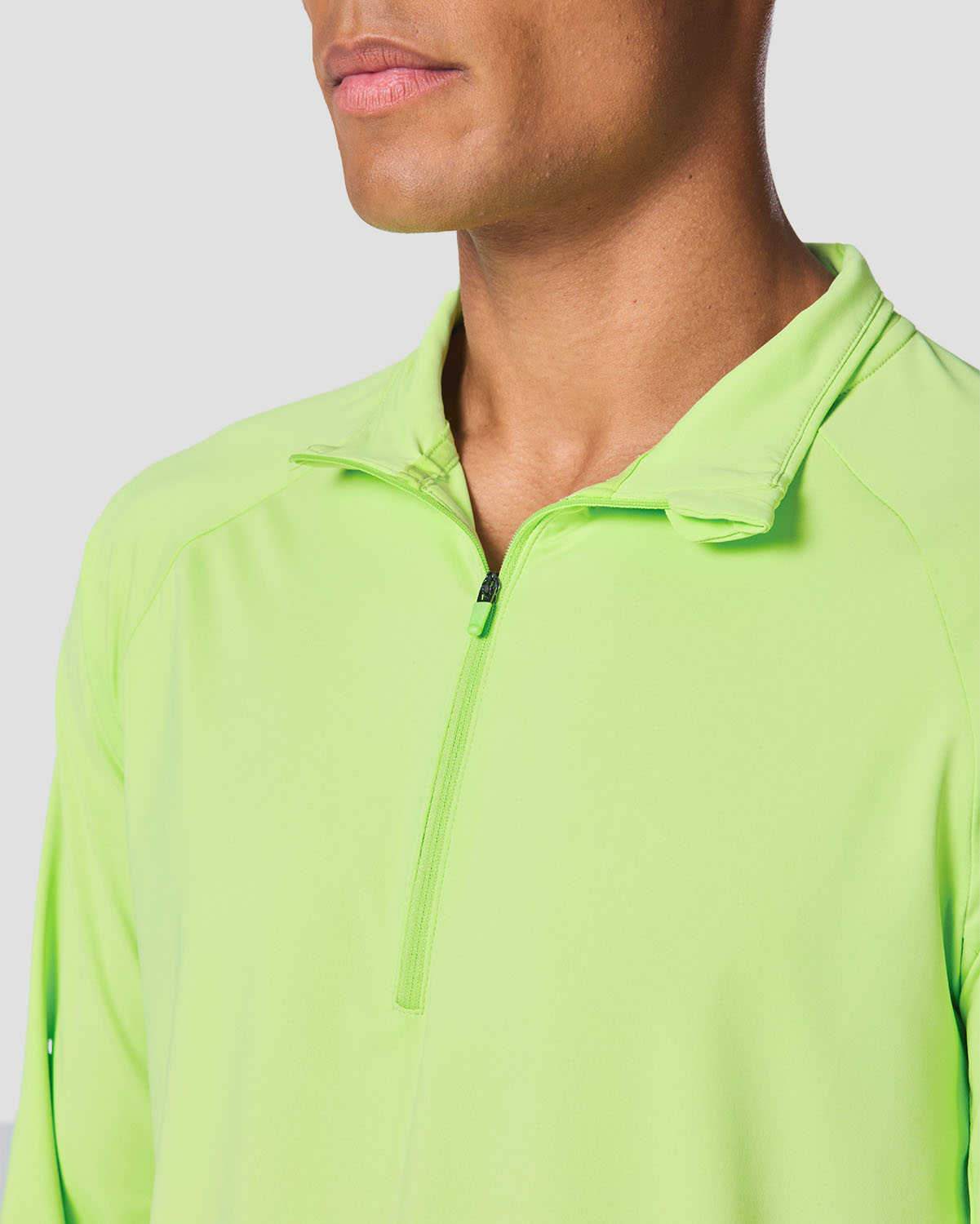 Men's Half-Zip Long Sleeve T-Shirt - Paradise Green image number 3