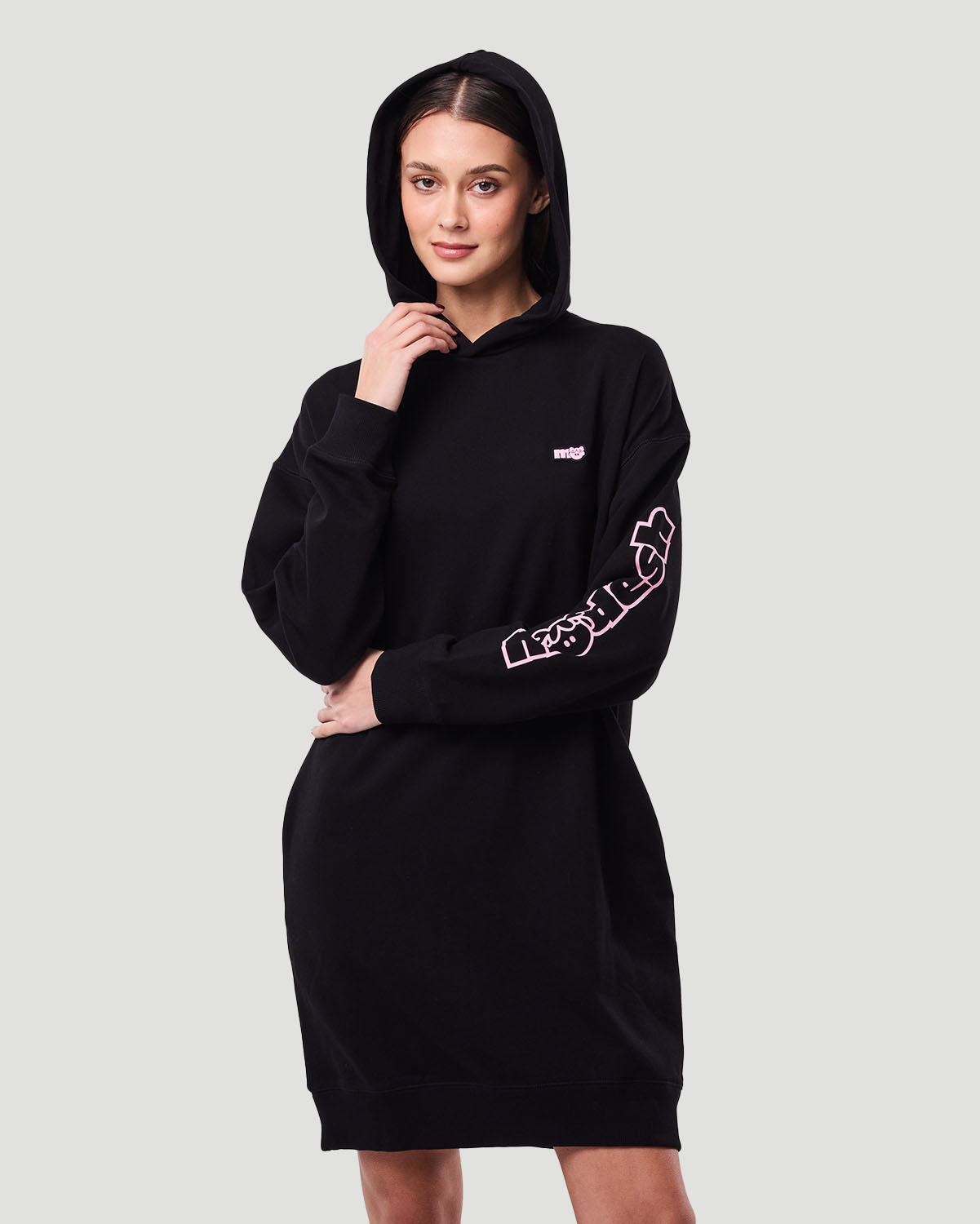 Women&rsquo;s Hoodie Dress - Jet Black image number 3