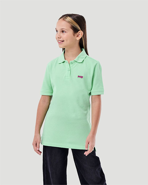 Girl's Polo T-shirt - Green Ash