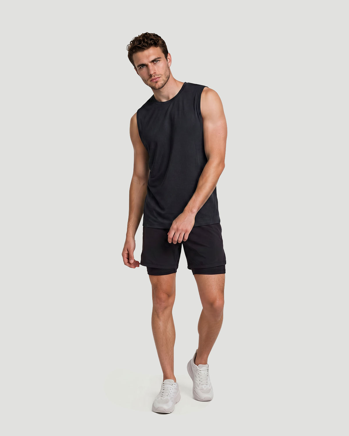 Men's Sleeveless T-Shirt - Jet Black image number 2