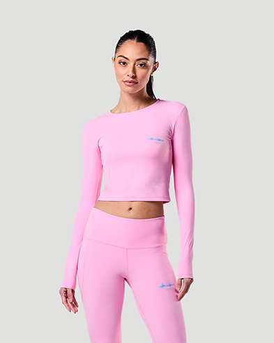 Long Sleeve Crop Top - Pink Frosting