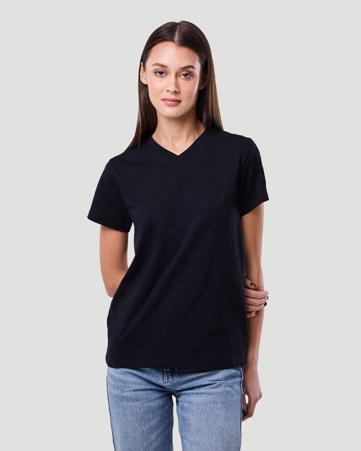 Women's Core V-neck T-shirt - Jet Black image number 2