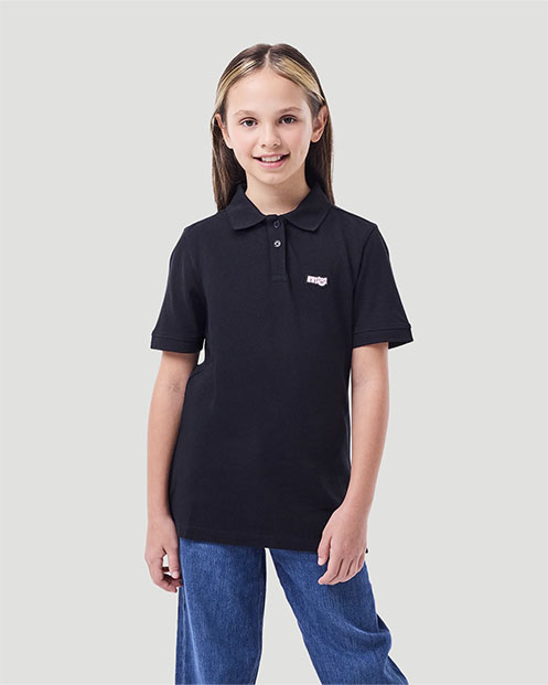Girl's Polo T-shirt - Jet Black