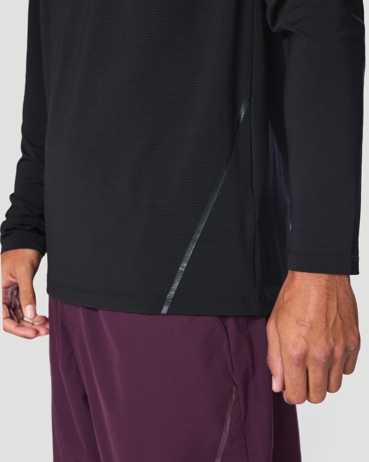 Men's Crew Neck Long Sleeve T-Shirt - Jet Black image number 3