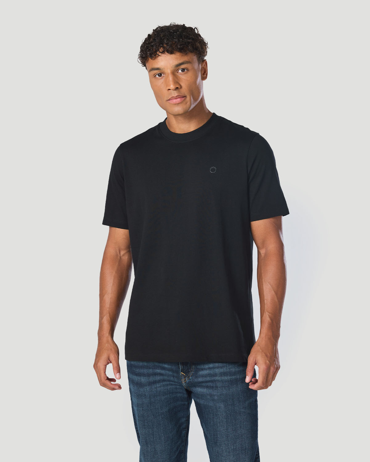 Men's Crew neck T-Shirt - Jet Black image number 1