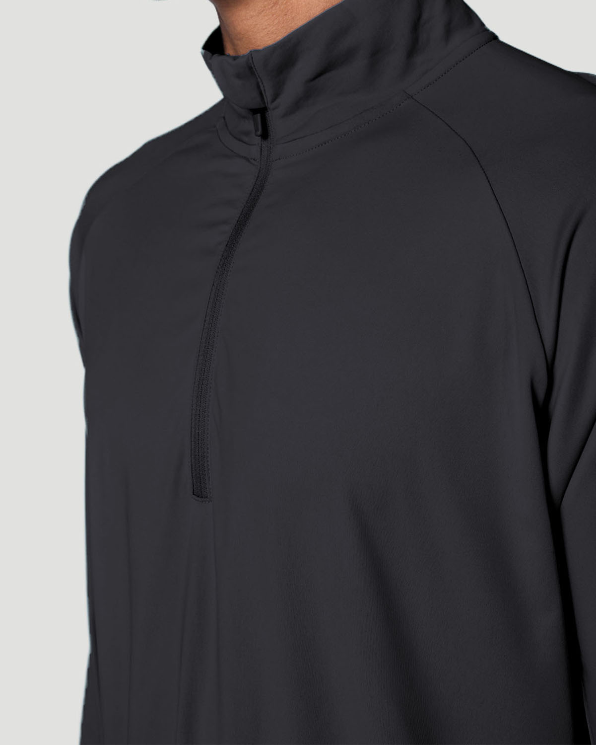 Men's Half-Zip Long Sleeve T-Shirt - Jet Black image number 4