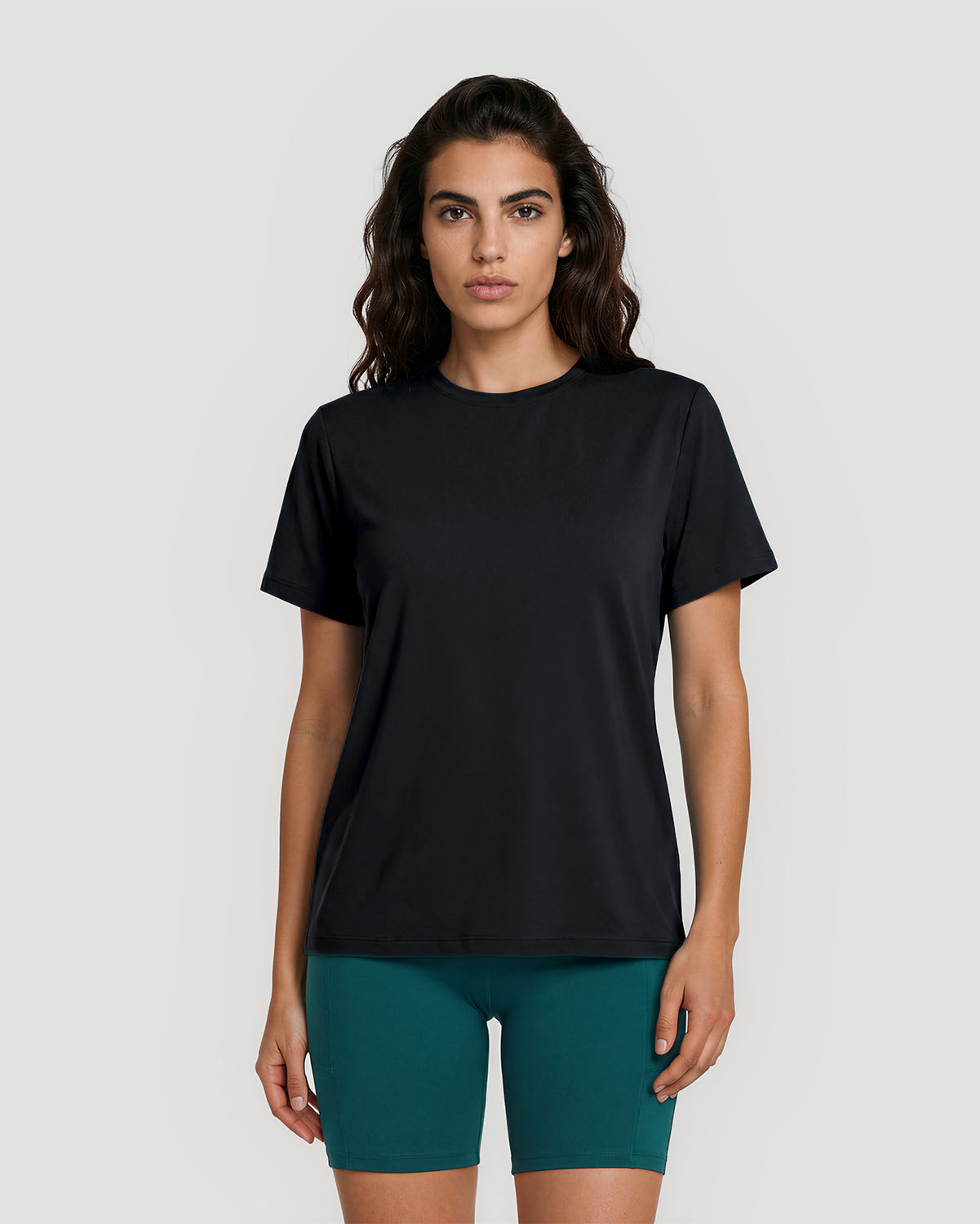 Women's Crew Neck T-Shirt - Jet Black image number 0