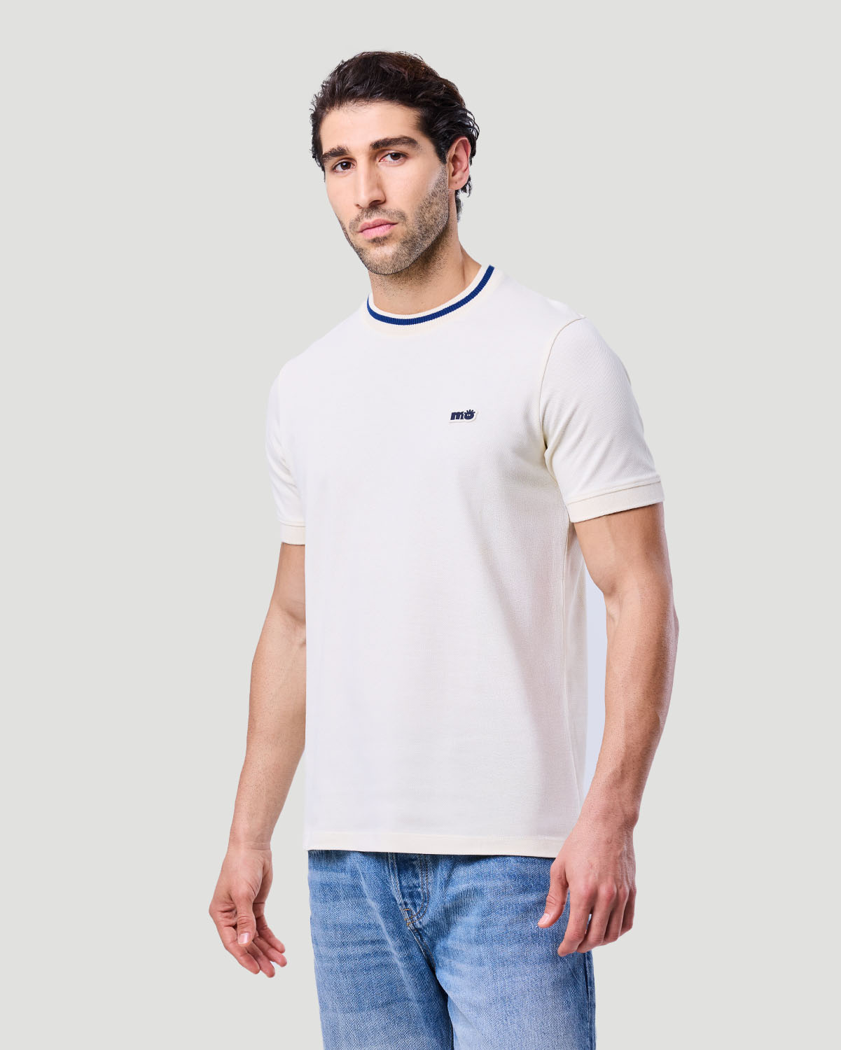 Men's Ringer T-shirt - Off White image number 3