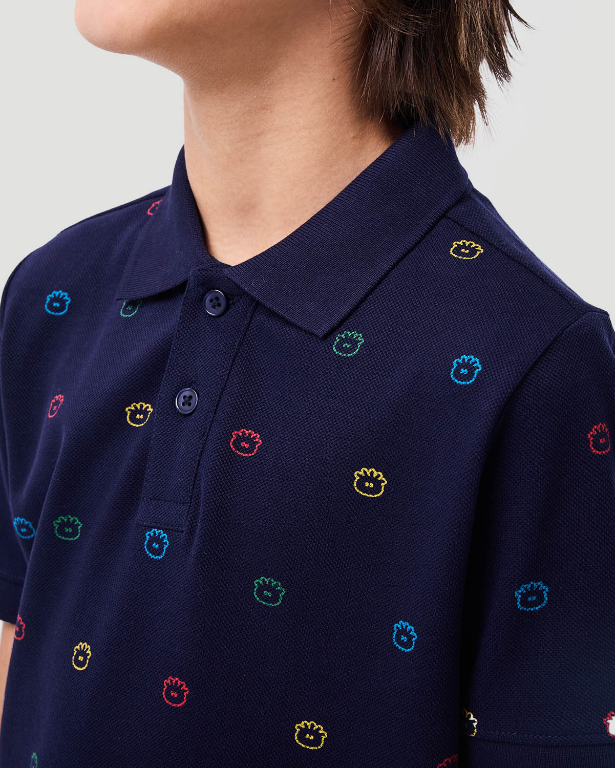Boy's Printed Polo T- shirt - Navy image number 4