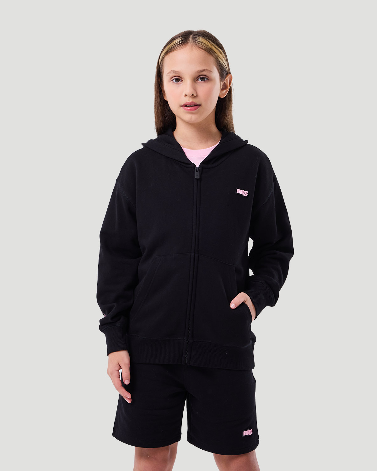 Girl's Zip Hoodie - Jet Black image number 1