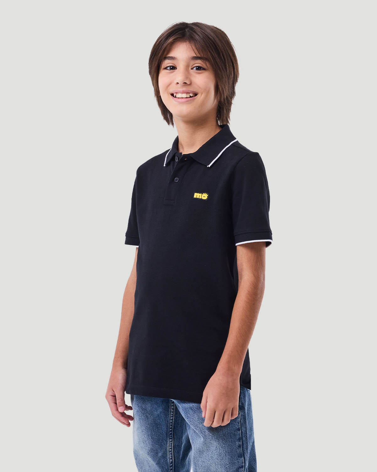 Boy's Polo T-shirt - Jet Black image number 2