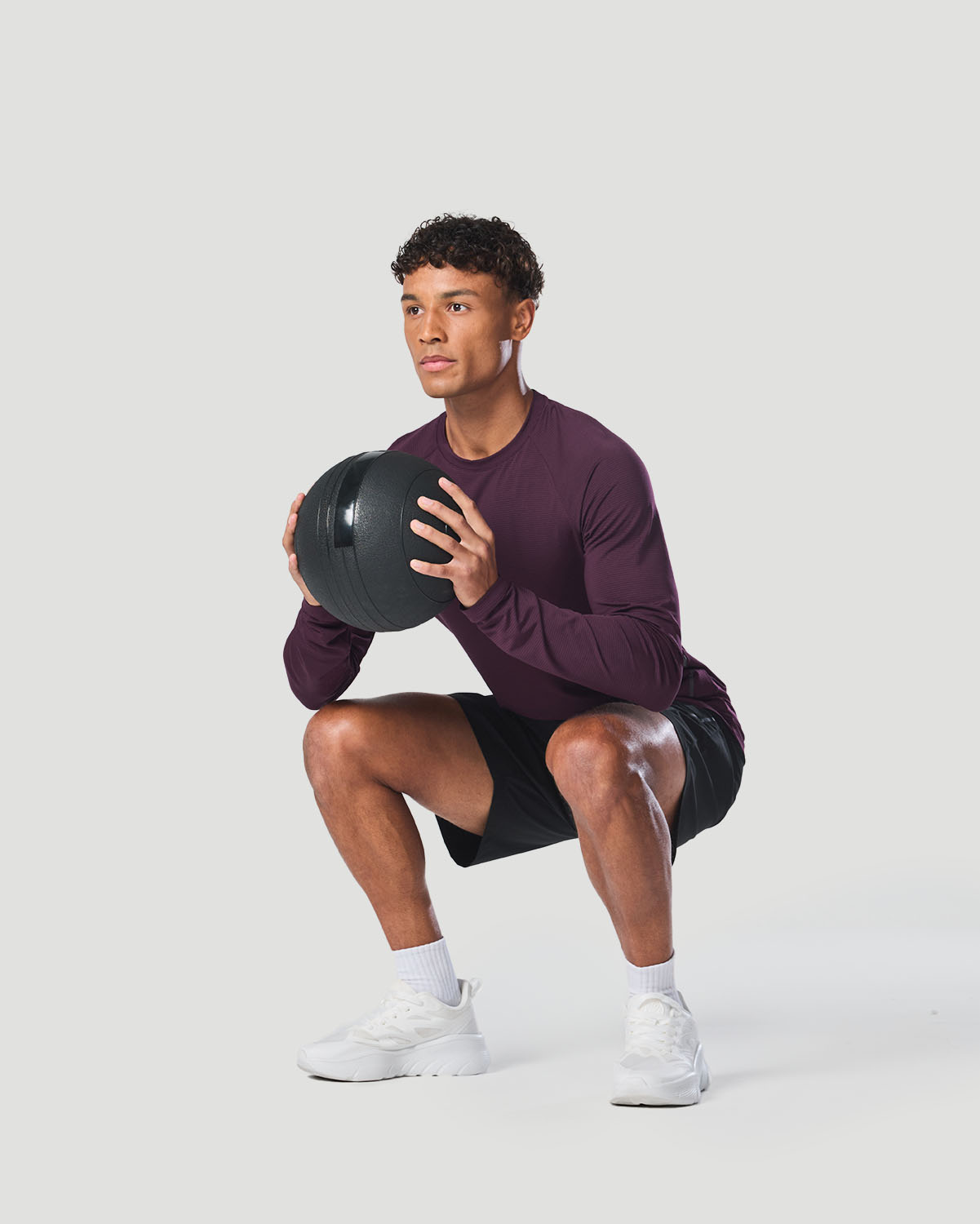 Men's Crew Neck Long Sleeve T-Shirt - Italian Plum image number 5