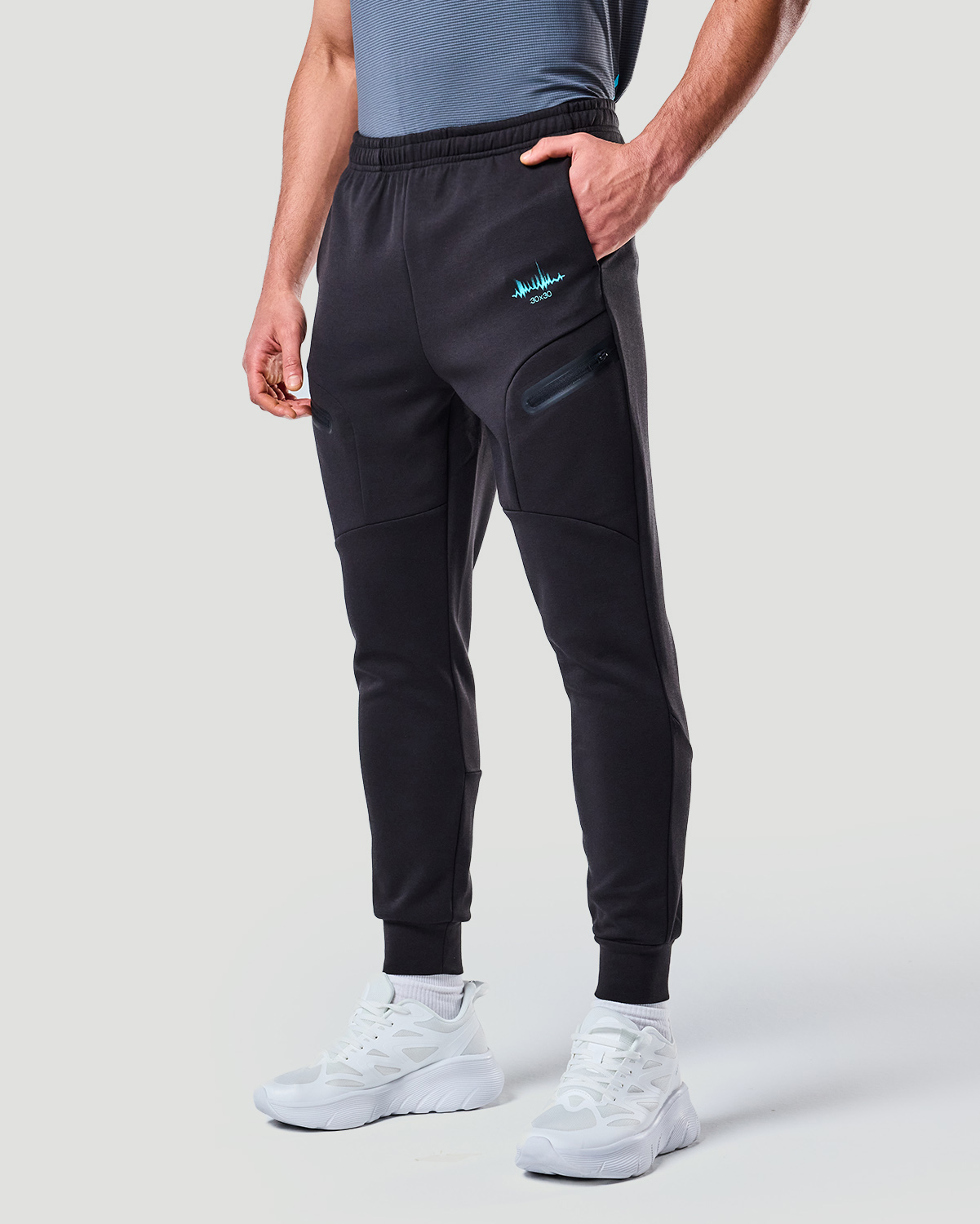 Sporty Jogger Pants - Jet Black image number 1
