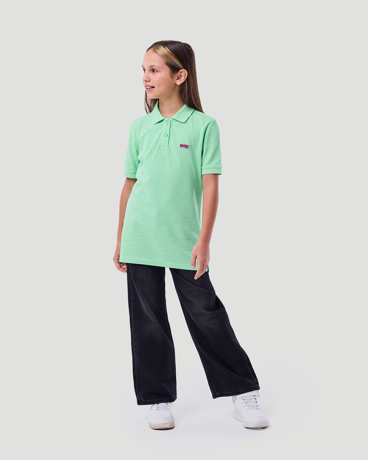 Girl's Polo T-shirt - Green Ash image number 2