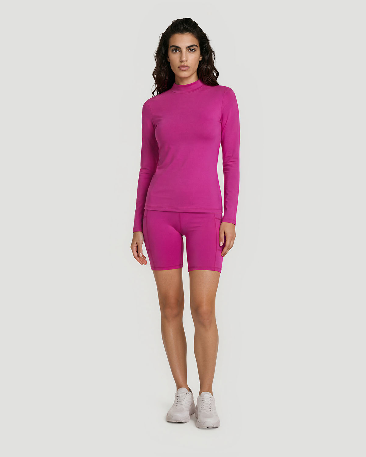 Women's High Neck T-Shirt - Rose Violet image number 2