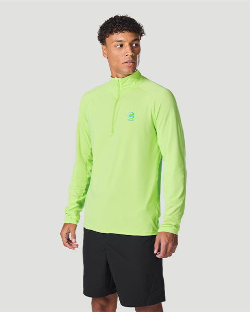 Men's Half-Zip Long Sleeve T-Shirt - Paradise Green