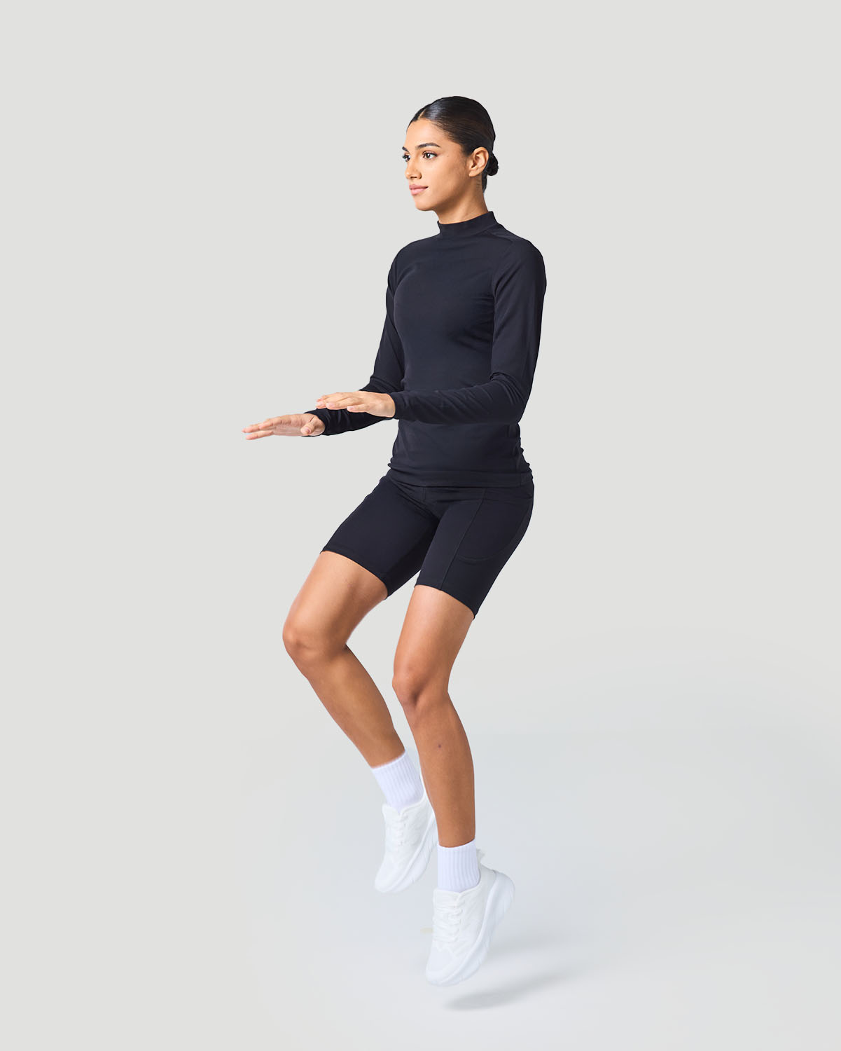 Women's High Neck T-Shirt - Jet Black image number 5