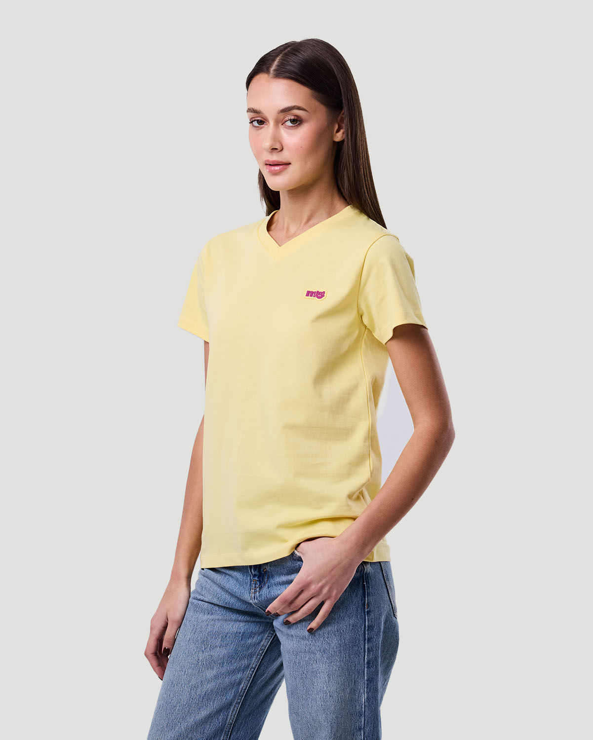 Women's V-Neck T-shirt - Pale Banana image number 3