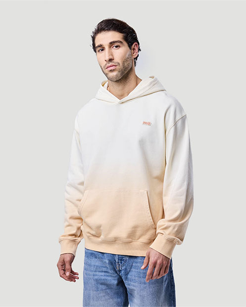 Men's Dip-Dye Hoodie - Short Bread/Papaya Punch