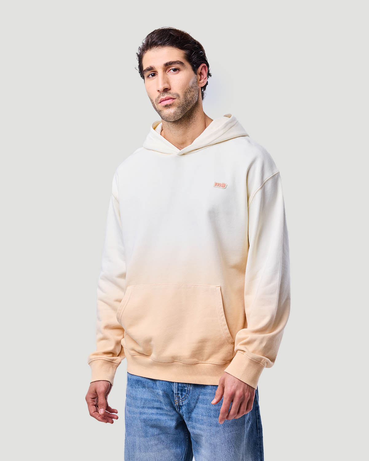Men's Dip-Dye Hoodie - Short Bread/Papaya Punch image number 2