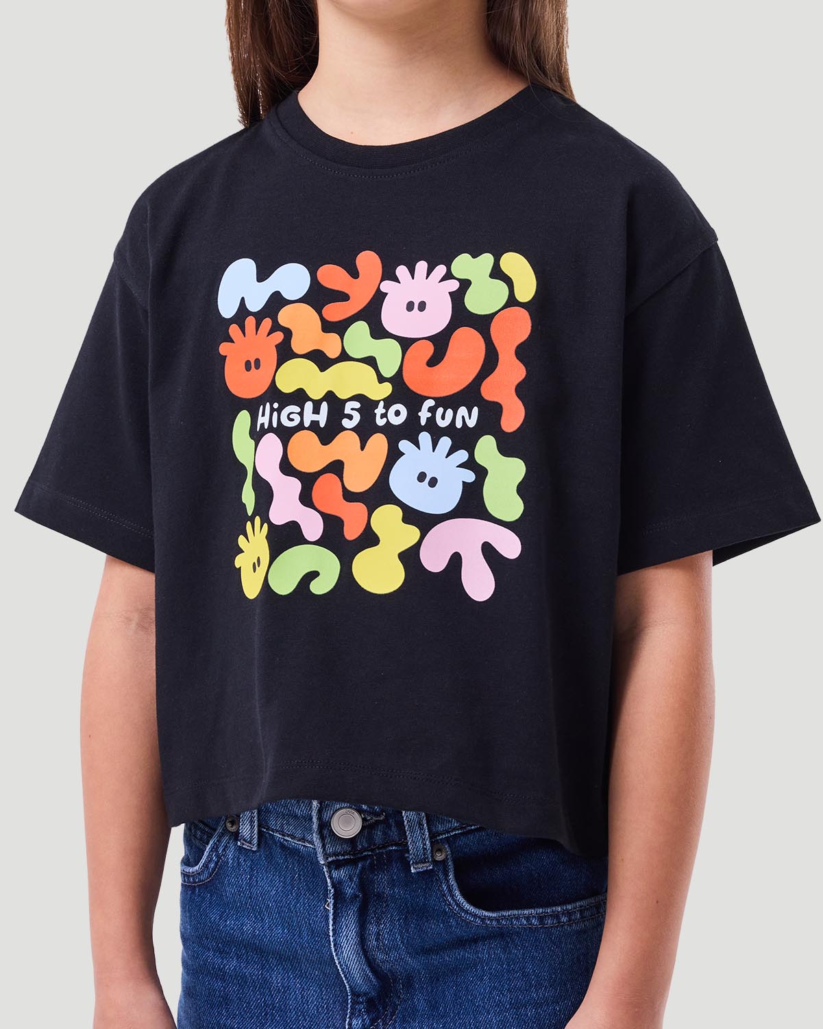 Girl's Graphic T-shirt - Jet Black image number 4