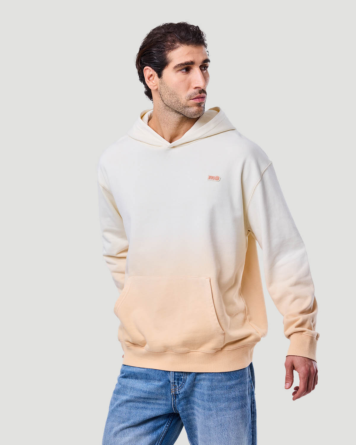 Men's Dip-Dye Hoodie - Short Bread/Papaya Punch image number 3