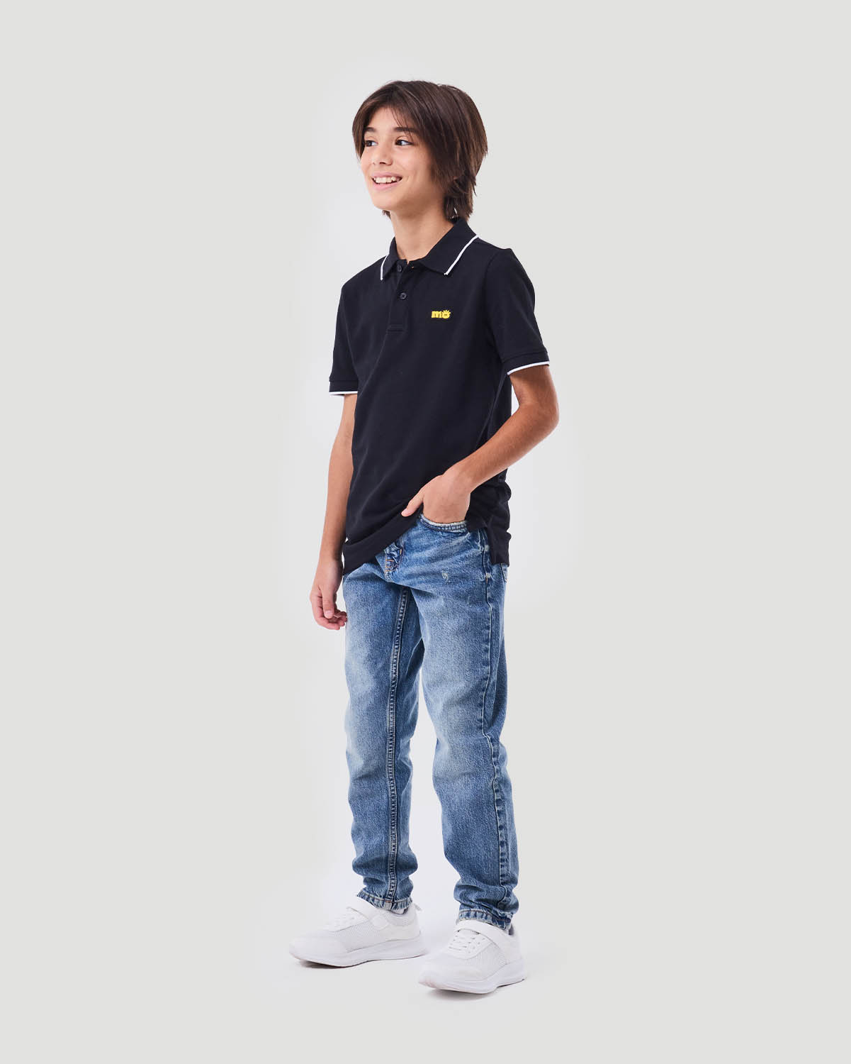 Boy's Polo T-shirt - Jet Black image number 1