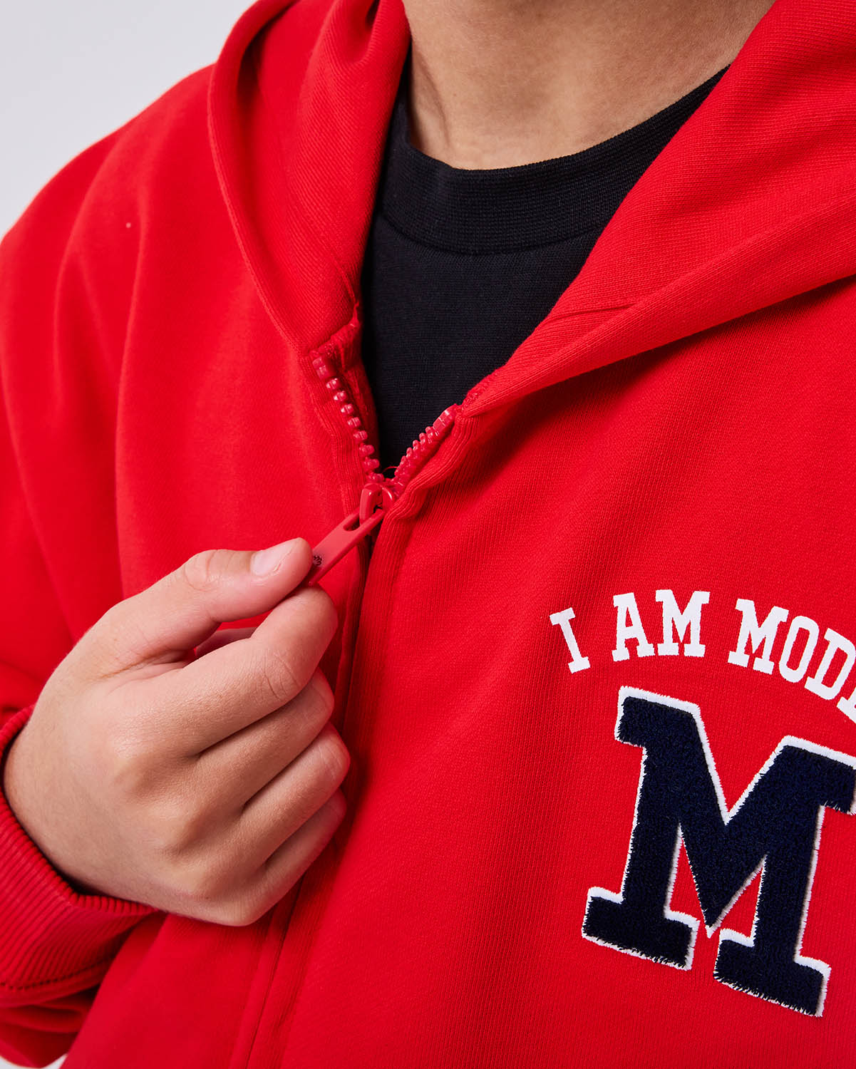 Boy's Zip Hoodie - High Risk Red image number 5