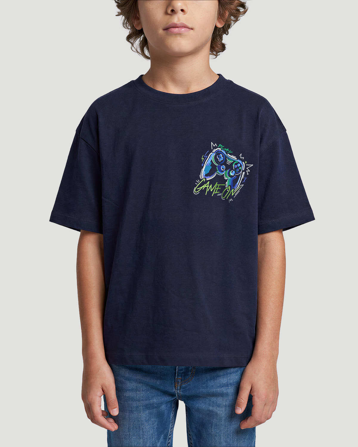 Boys Graphic T-Shirt - Game On - Navy image number 5