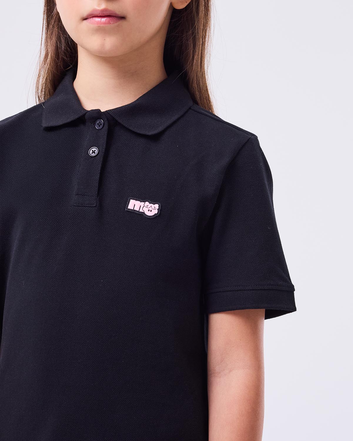 Girl's Polo T-shirt - Jet Black image number 4