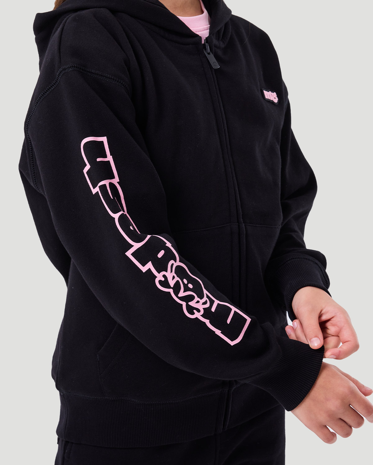 Girl's Zip Hoodie - Jet Black image number 3